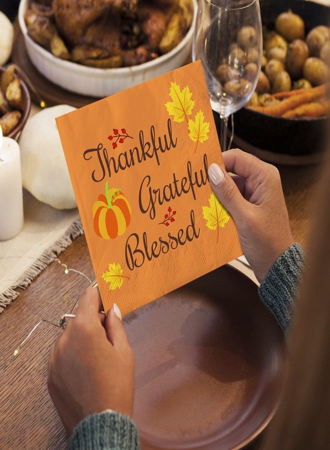 OHOME Thanksgiving Napkins | Thanksgiving Table Decor for Indoor Outdoor - Friendsgiving Party Decorations Favors Supplies for Dinner,Fall Tissue Plates Paper Disposable Placemats - Image 5